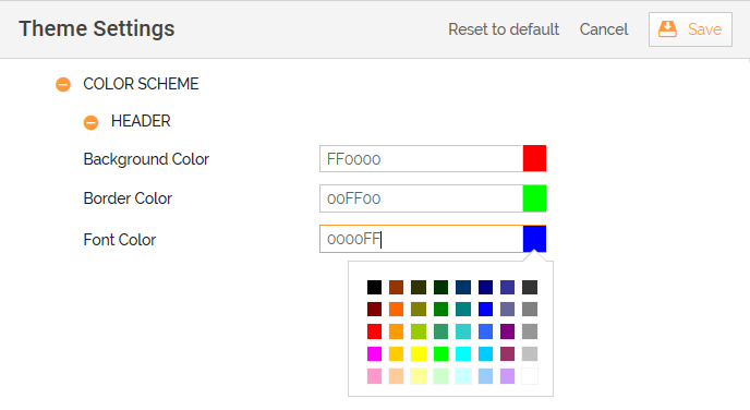 Header Color Cod Semple Articles
